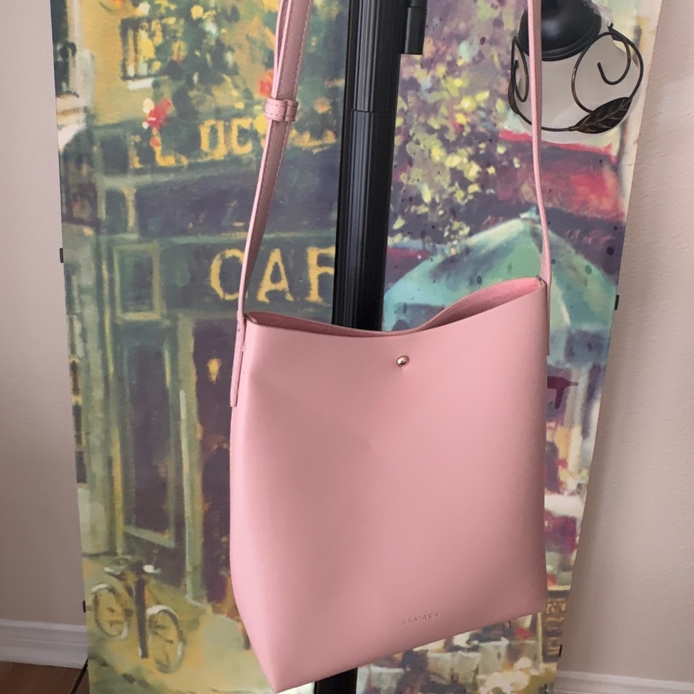 SAMARA Vegan Leather Crossbody Bag - Peony Pink - Like New